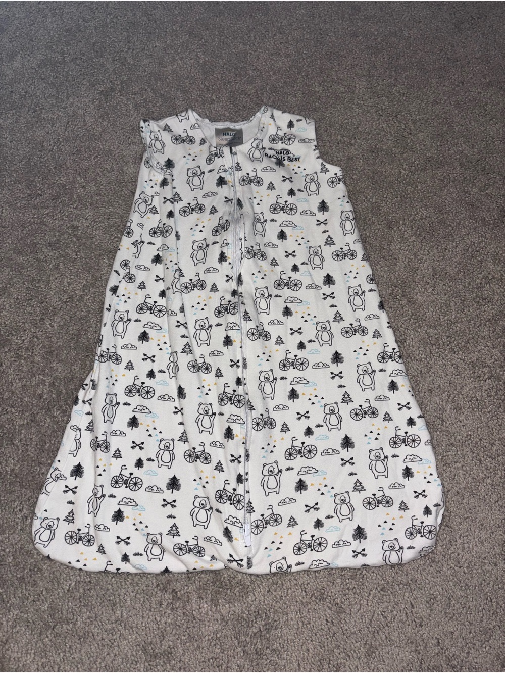 Halo White Printed Sleep Sack Size Small (0-6 months)